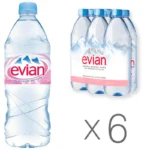 EVIAN WODA MINERALNA 1L x 6 - Niegazowana o Niskiej Zawartości Sodu - PET